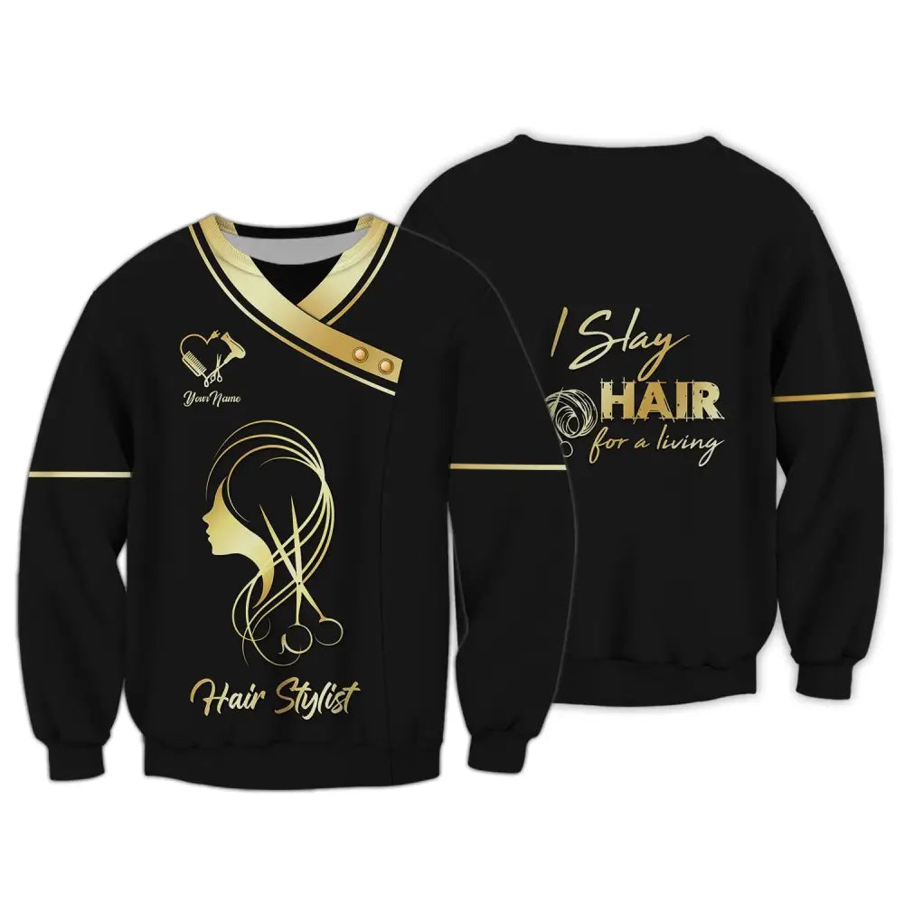 Women Shirt Hair Stylist Hairdresser Hoodie Sportwear Long Sleeve / S T-Shirt