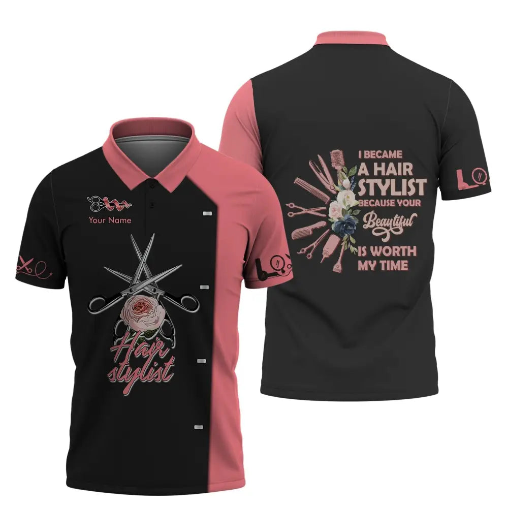 Women Shirt Hair Stylist Hairdresser Hoodie Sportwear Polo / S T-Shirt