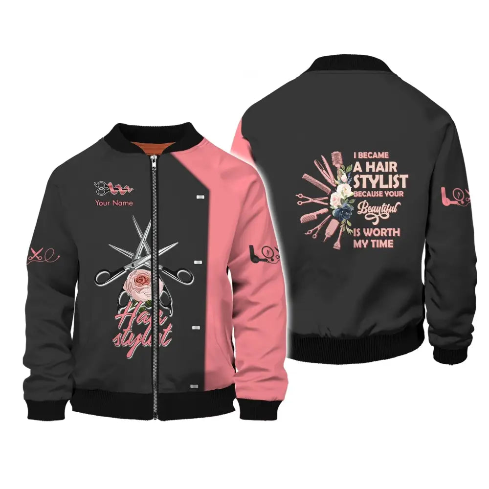 Women Shirt Hair Stylist Hairdresser Hoodie Sportwear T-Shirt