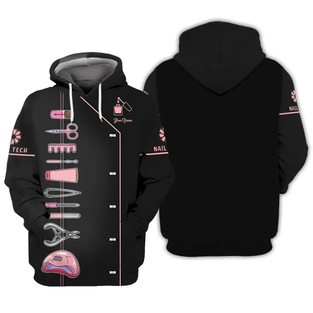 Women Shirt Nail Technician Tech Hoodie Sportwear / S T-Shirt