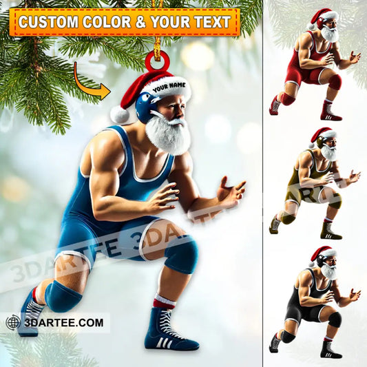 Wrestler Santa Home Decor Christmas Ornament Personalized Ornament 3.54’’ / 1 Ornament Ornament