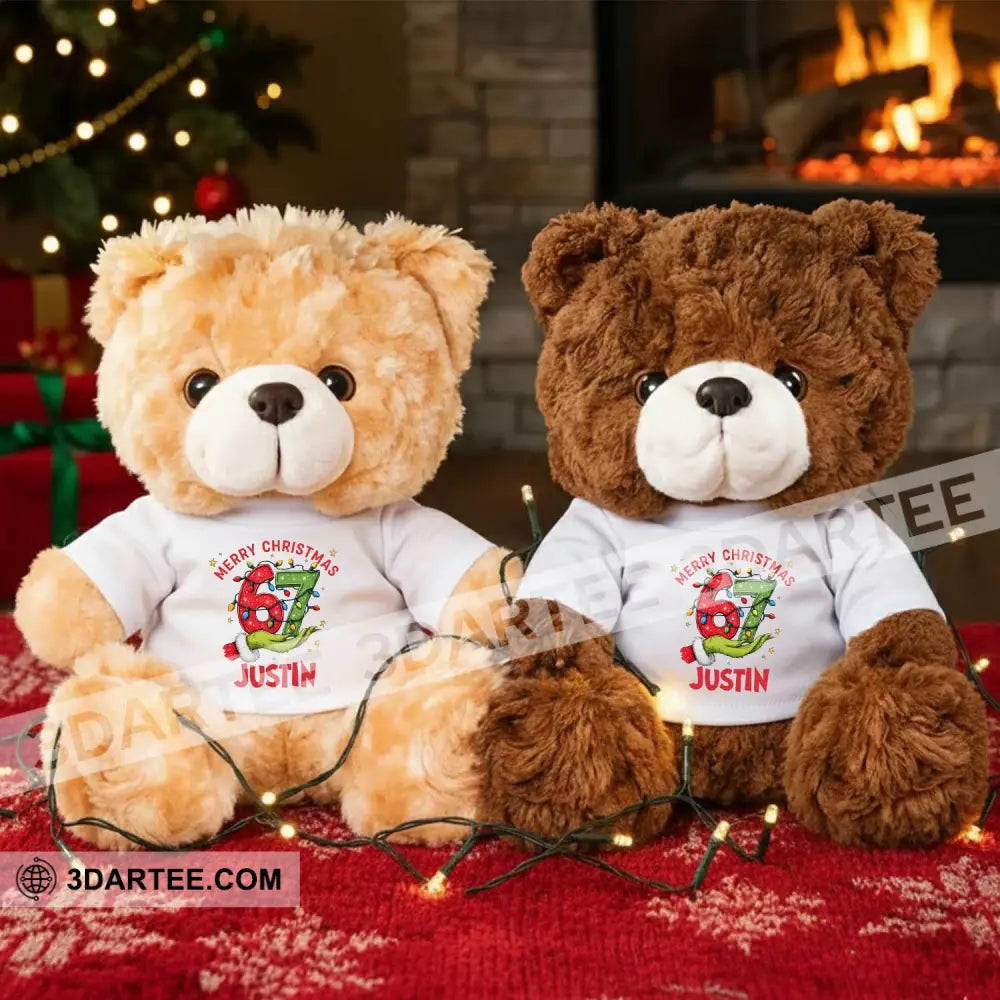67 Christmas Bear Personalized Teddy Bear Shirt Beige / 9’’ / No Graduate Teddy Bear Shirt