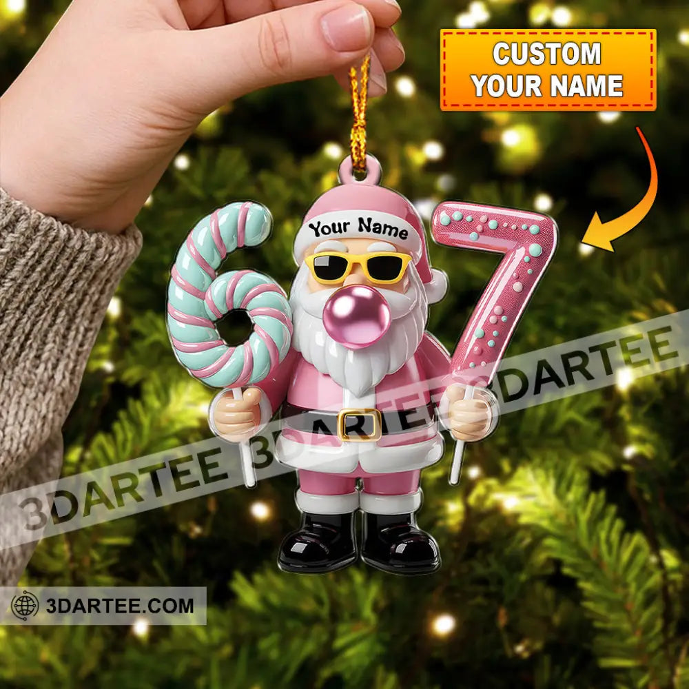 67 Santa Christmas Home Decor Christmas Ornament Personalized Ornament 3.54’’ / 1 Ornament Ornament
