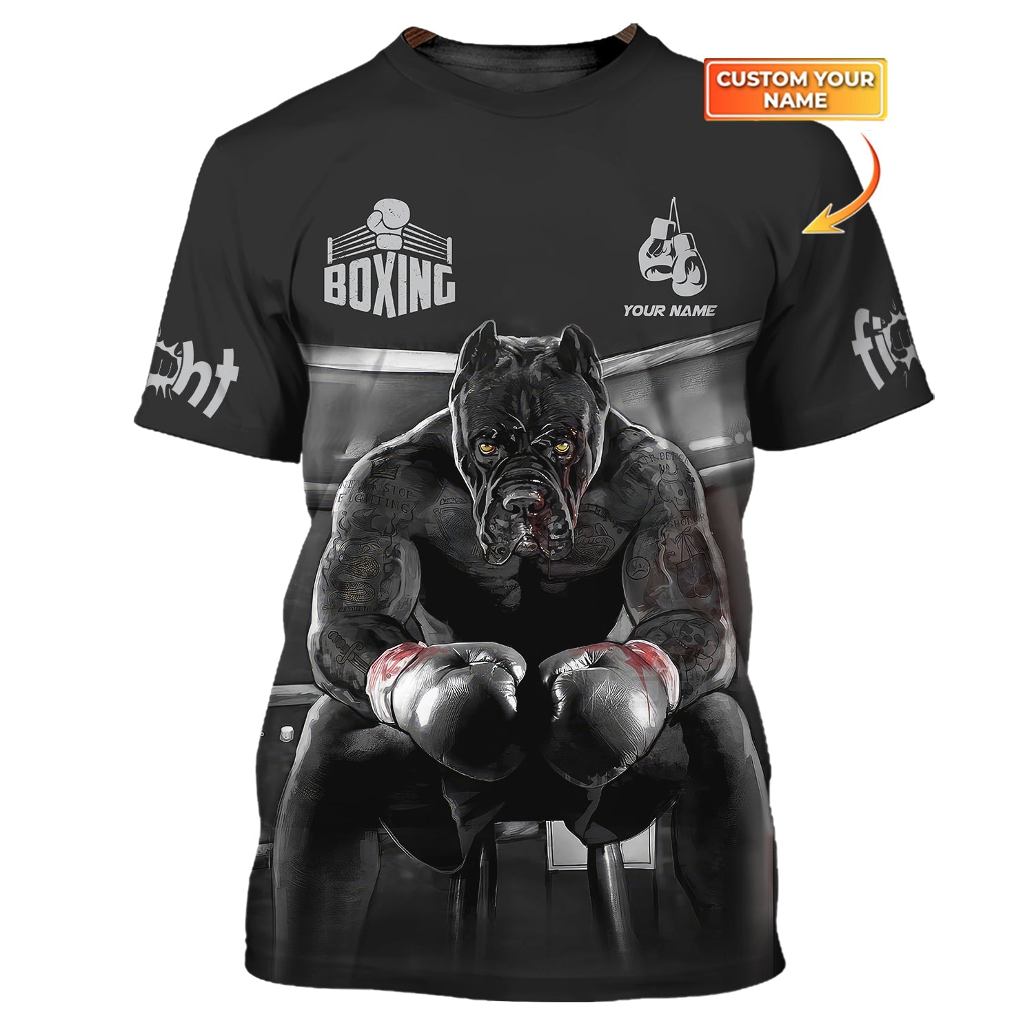 Man Shirt, Custom Name Boxing T-Shirt, Boxing Hoodie Polo Shirt, Gift