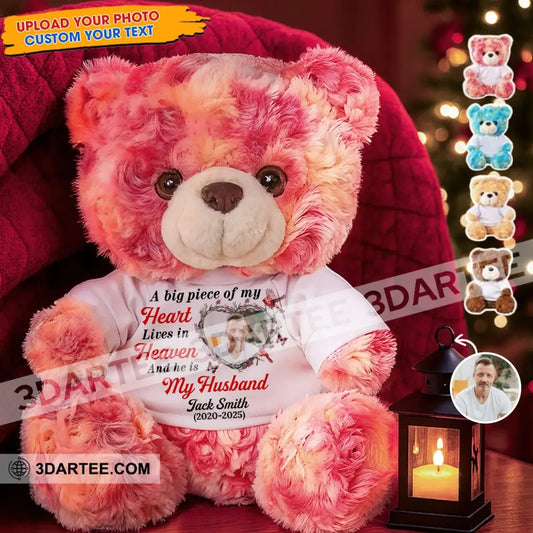 A Big Piece Of My Heart Lives In Heaven Bear Personalized Teddy Bear Shirt Pink / 9’’ / No Graduate Teddy Bear Shirt
