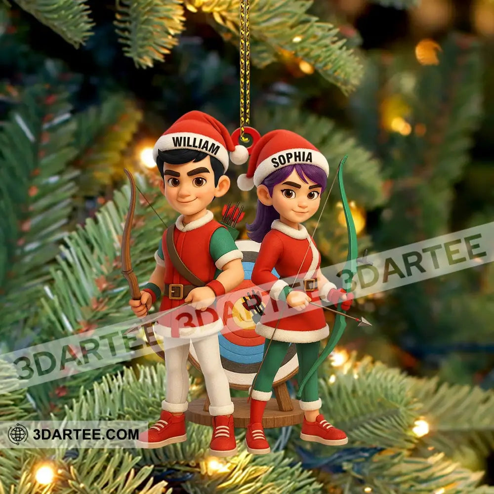 Archery Couple Christmas Home Decor Christmas Ornament Personalized Ornament Ornament