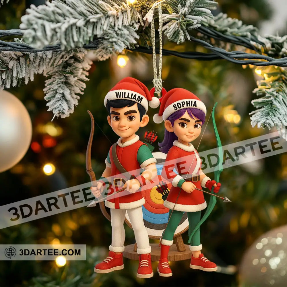 Archery Couple Christmas Home Decor Christmas Ornament Personalized Ornament Ornament