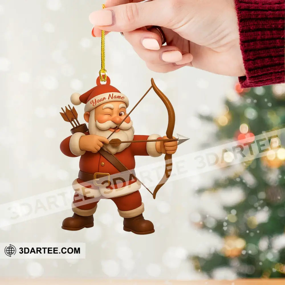 Archery Santa Christmas Home Decor Christmas Ornament Personalized Ornament Ornament