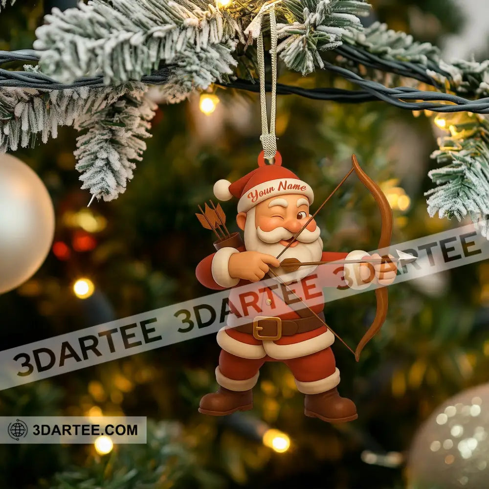 Archery Santa Christmas Home Decor Christmas Ornament Personalized Ornament Ornament