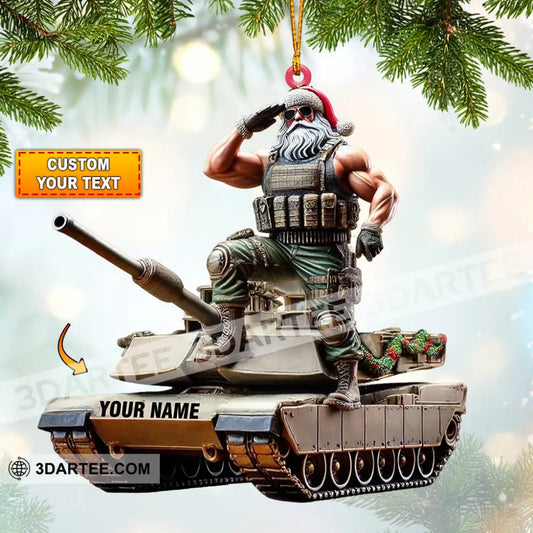Army Santa Home Decor Christmas Ornament Personalized Ornament 3.54’’ / 1 Ornament Ornament