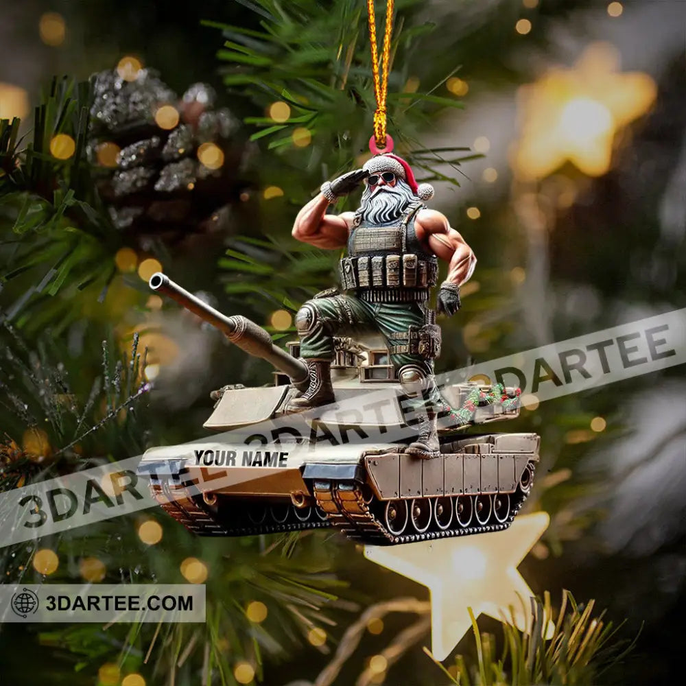 Army Santa Home Decor Christmas Ornament Personalized Ornament Ornament
