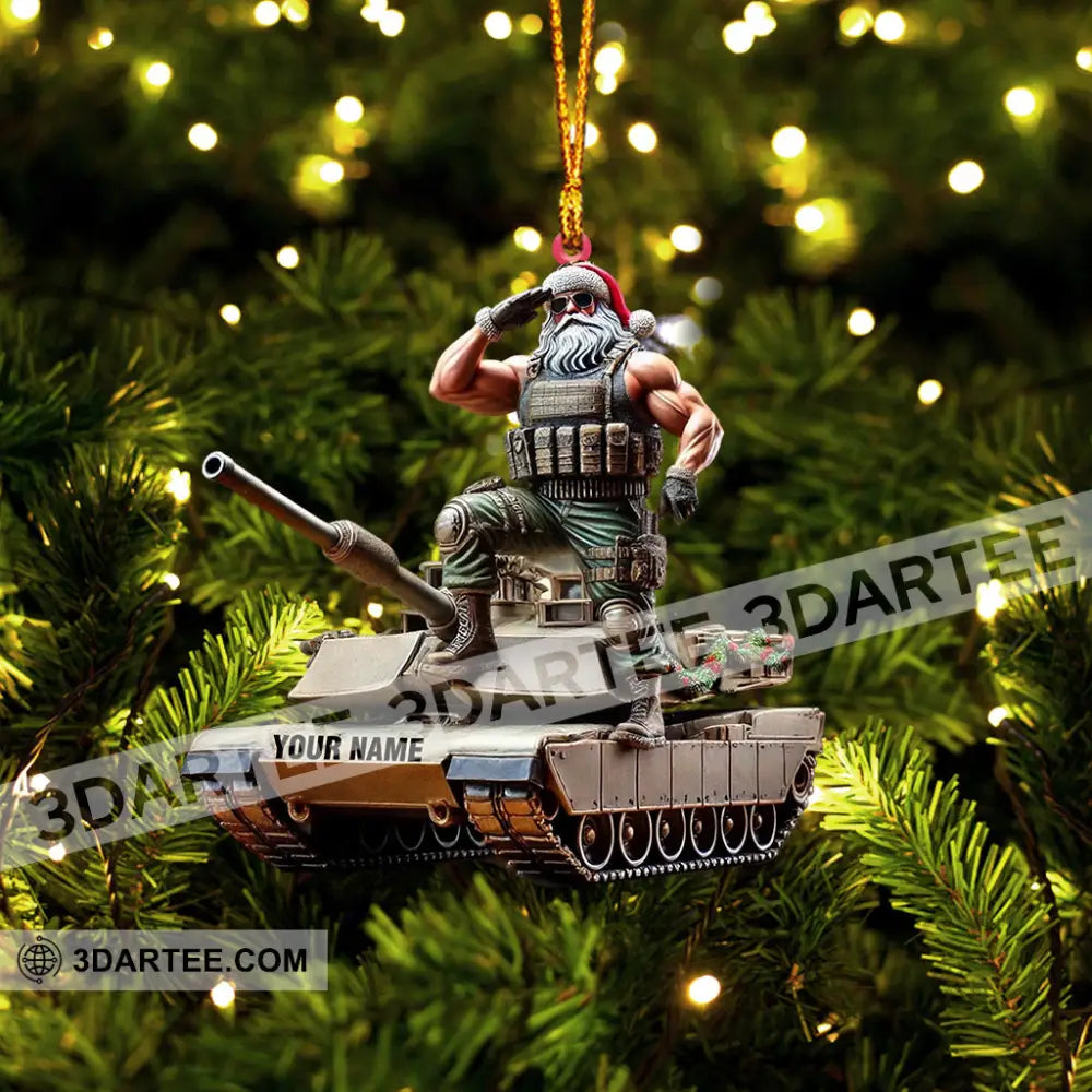Army Santa Home Decor Christmas Ornament Personalized Ornament Ornament