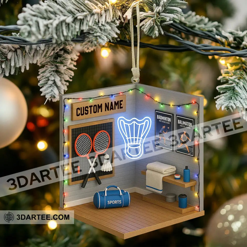 Badminton Home Decor Christmas Ornament Personalized Ornament Ornament