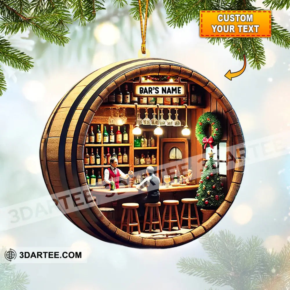 Bar Home Decor Christmas Ornament Personalized Ornament 3.54’’ / 1 Ornament Ornament