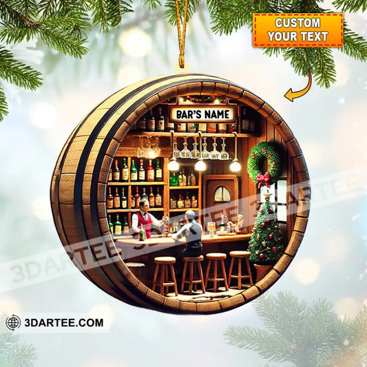Bar Home Decor Christmas Ornament Personalized Ornament 3.54’’ / 1 Ornament Ornament