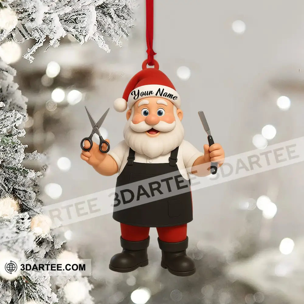 Barber Santa Home Decor Christmas Ornament Personalized Ornament Ornament