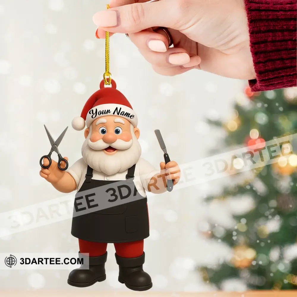 Barber Santa Home Decor Christmas Ornament Personalized Ornament Ornament