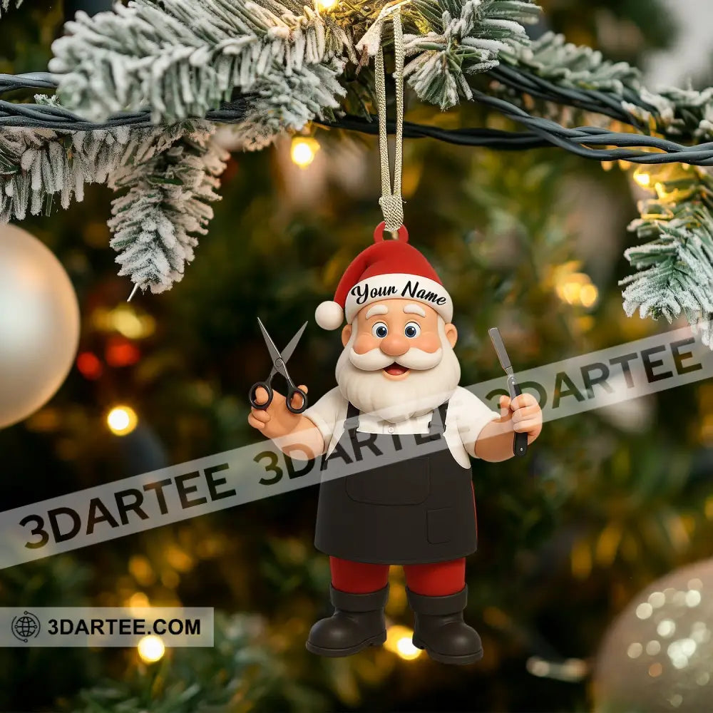 Barber Santa Home Decor Christmas Ornament Personalized Ornament Ornament