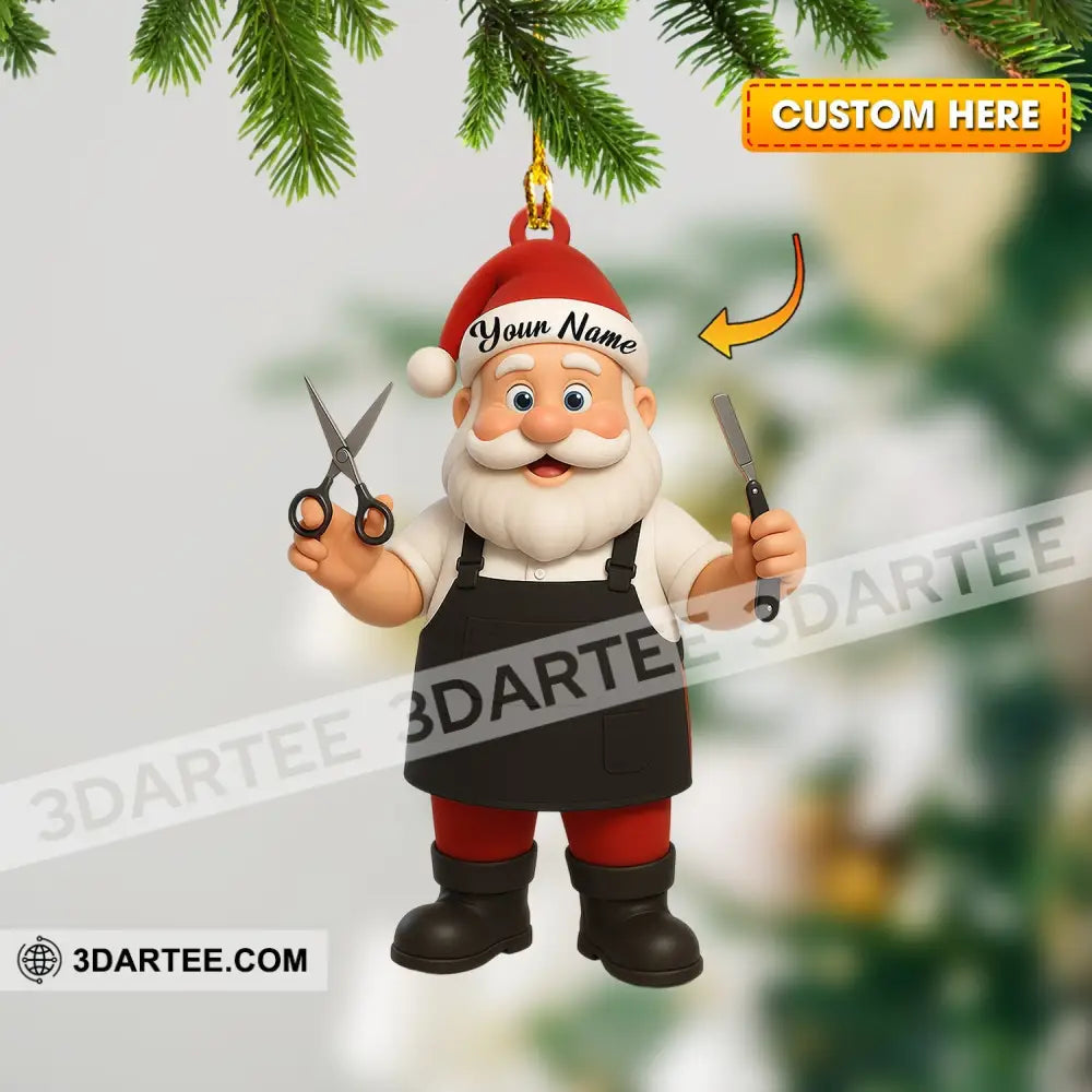 Barber Santa Home Decor Christmas Ornament Personalized Ornament Ornament