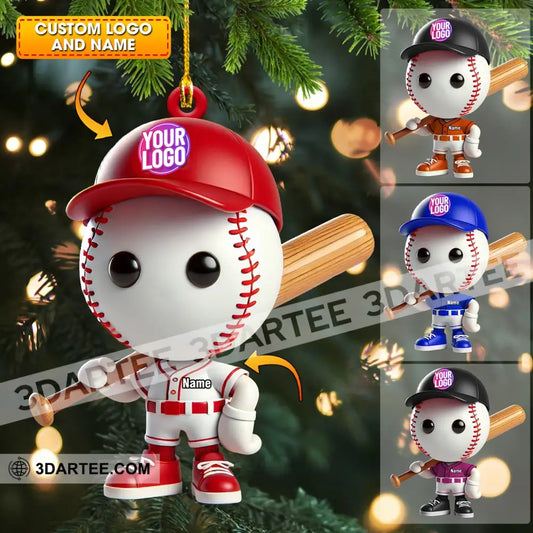 Baseball Christmas Ornament Personalized Ornament 3.54’’ / 1 Ornament Ornament