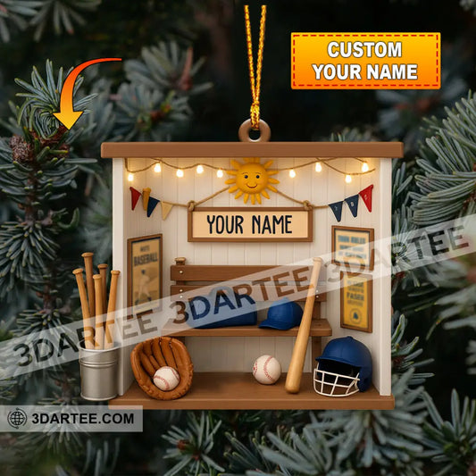 Baseball Home Decor Christmas Ornament Personalized Ornament 3.54’’ / 1 Ornament Ornament