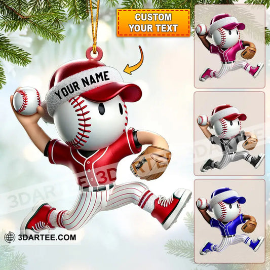 Baseball Player Christmas Ornament Personalized Ornament 3.54’’ / 1 Ornament Ornament