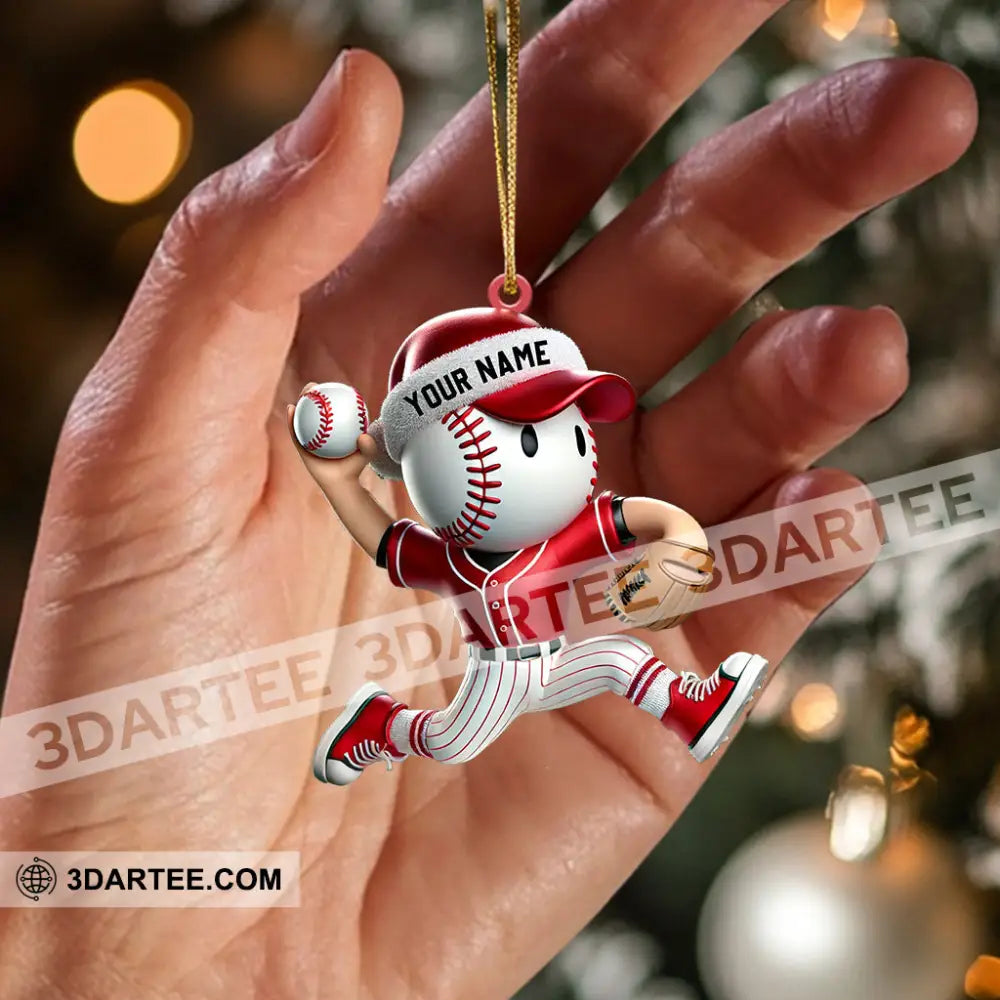 Baseball Player Christmas Ornament Personalized Ornament Ornament