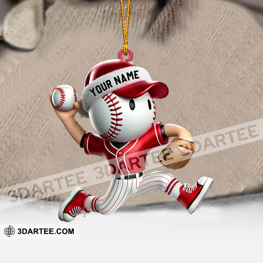 Baseball Player Christmas Ornament Personalized Ornament Ornament