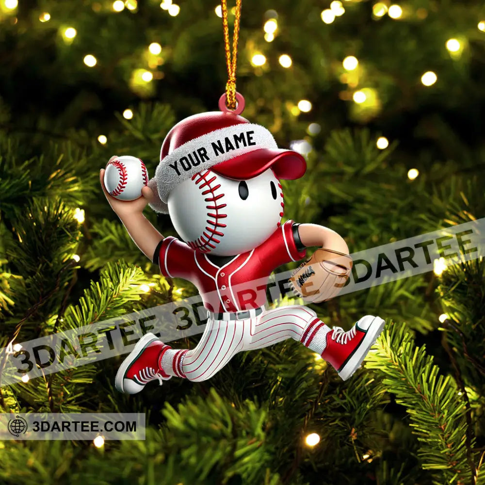 Baseball Player Christmas Ornament Personalized Ornament Ornament