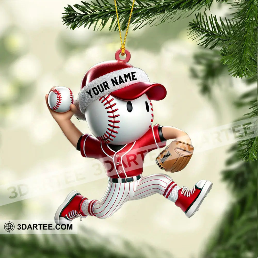 Baseball Player Christmas Ornament Personalized Ornament Ornament