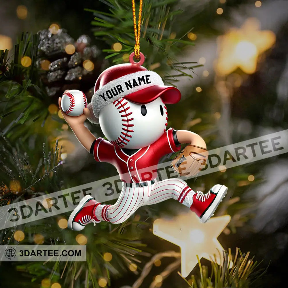 Baseball Player Christmas Ornament Personalized Ornament Ornament