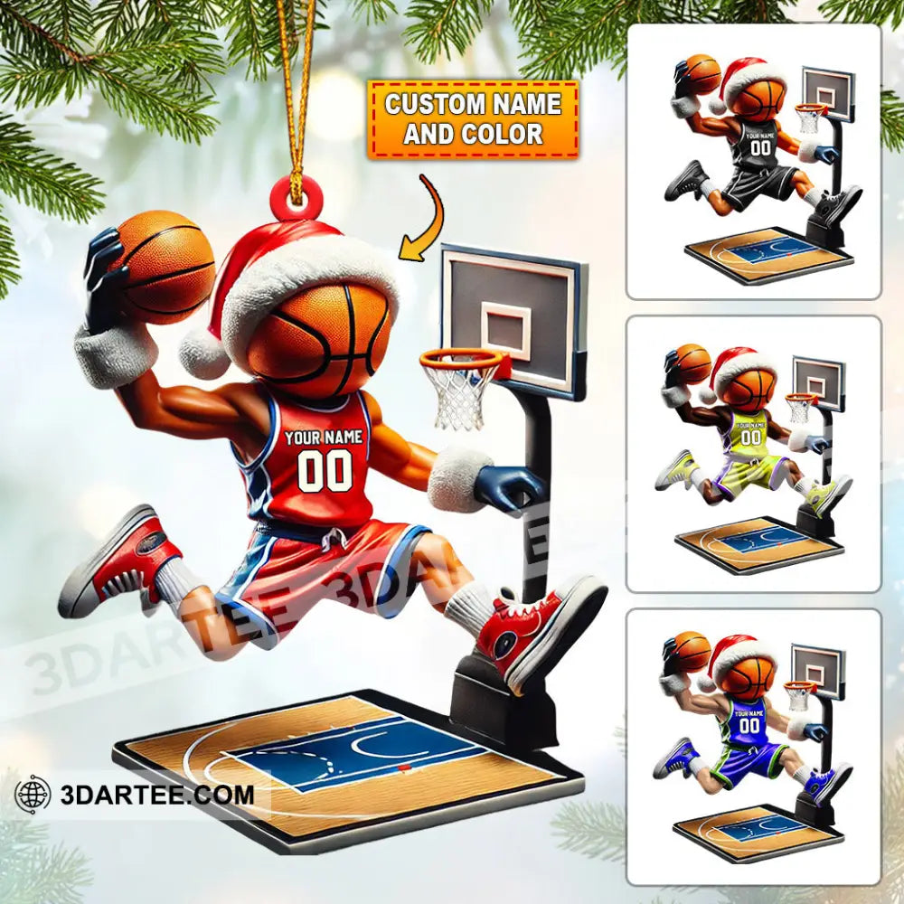 Basketball Player Christmas Ornament Personalized Ornament 3.54’’ / 1 Ornament Ornament