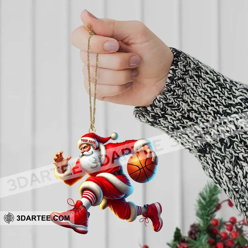Basketball Santa Christmas Home Decor Christmas Ornament Personalized Ornament Ornament