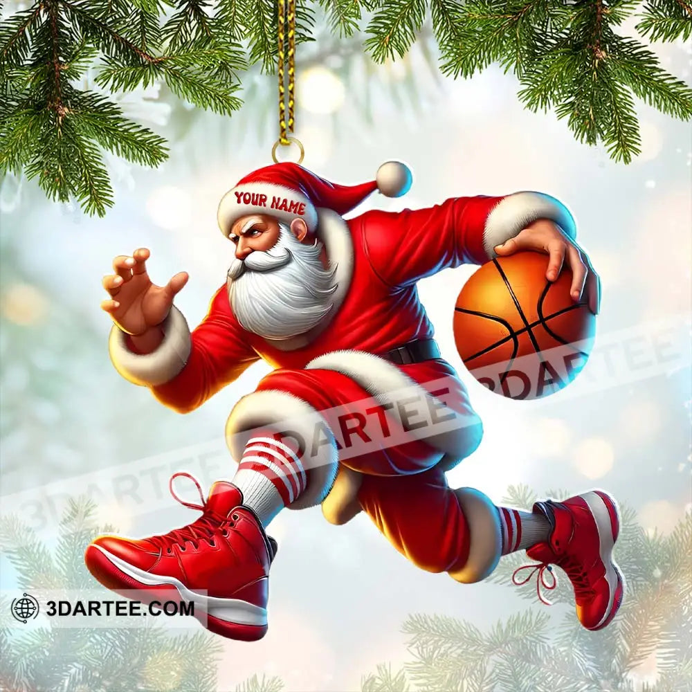 Basketball Santa Christmas Home Decor Christmas Ornament Personalized Ornament Ornament