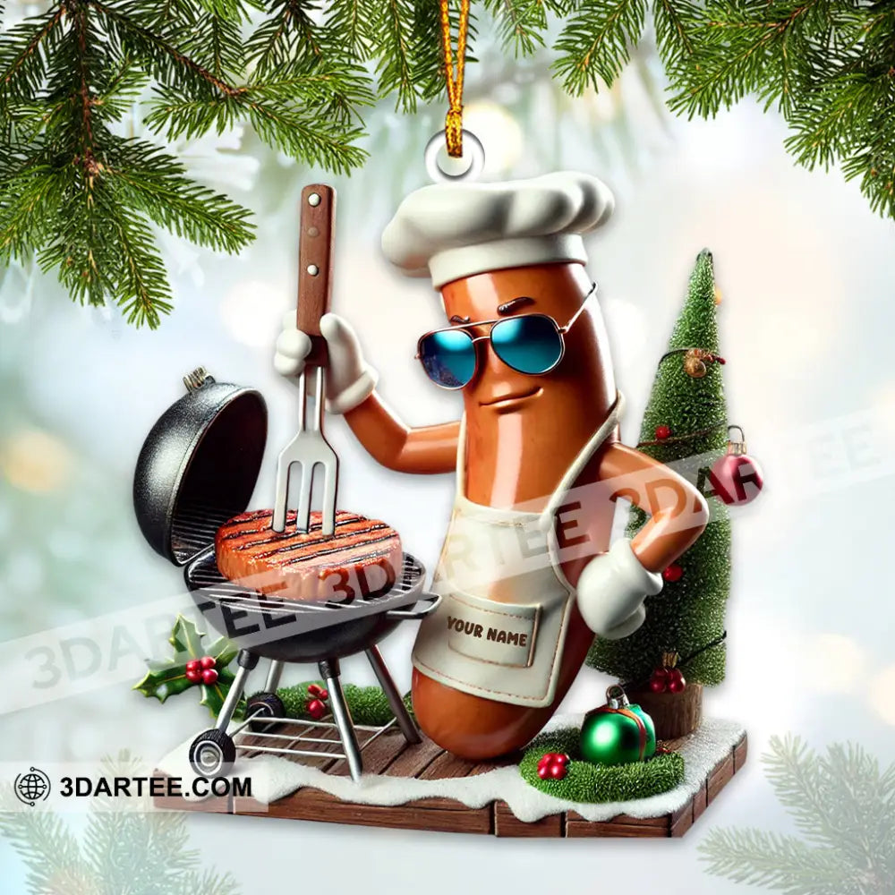 BBQ Sausage Christmas Ornament Personalized Ornament Ornament