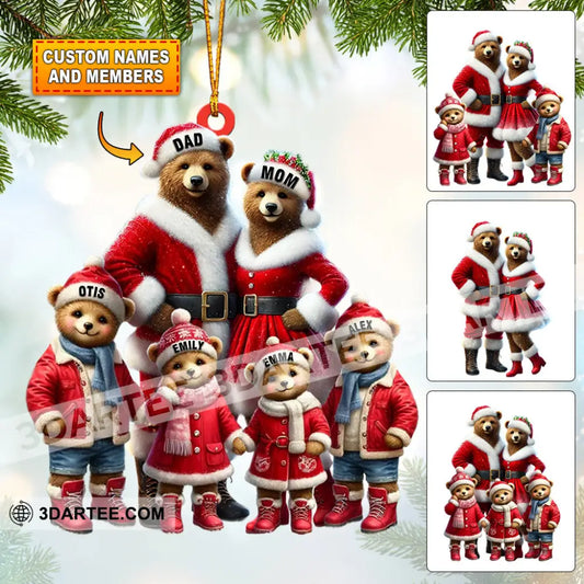 Bear Family Home Decor Christmas Ornament Personalized Ornament 3.54’’ / 1 Ornament Ornament