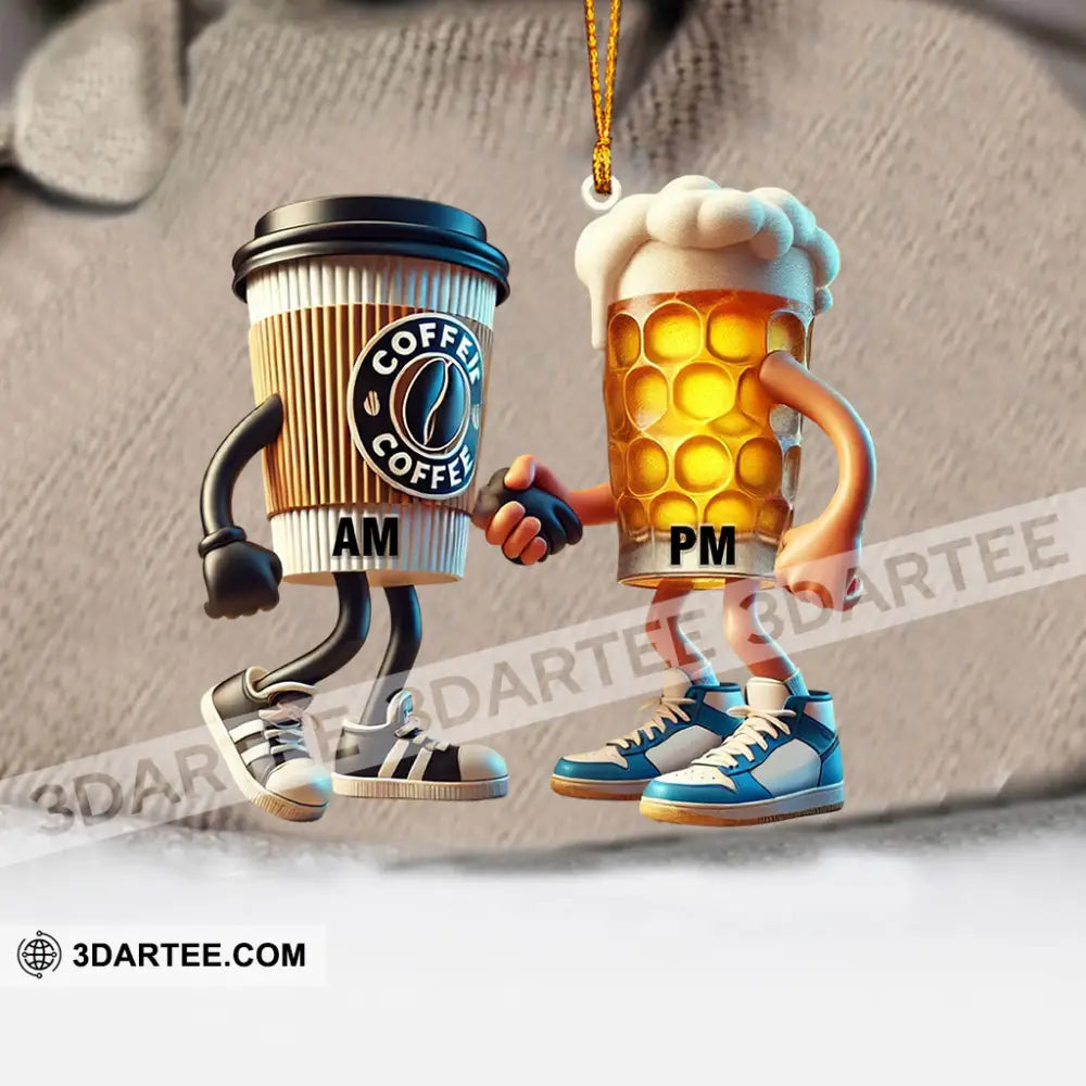 Beer And Coffee Couple Christmas Ornament Personalized Ornament Ornament