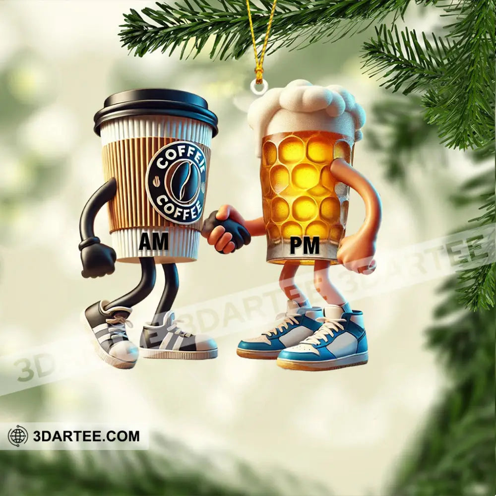 Beer And Coffee Couple Christmas Ornament Personalized Ornament Ornament