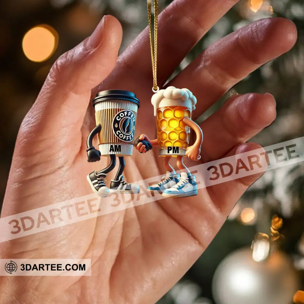 Beer And Coffee Couple Christmas Ornament Personalized Ornament Ornament