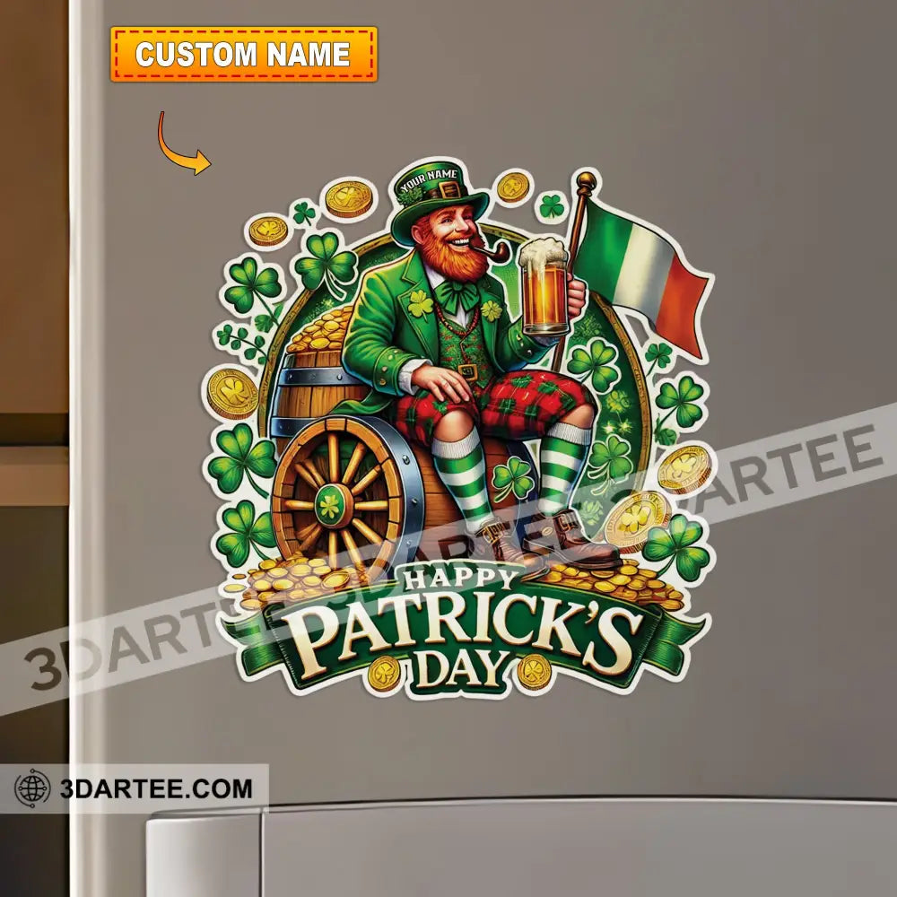 Beer Man Happy St Patrick’s Day Fridge Magnet - Personalized 3.54’’ / 1 Piece