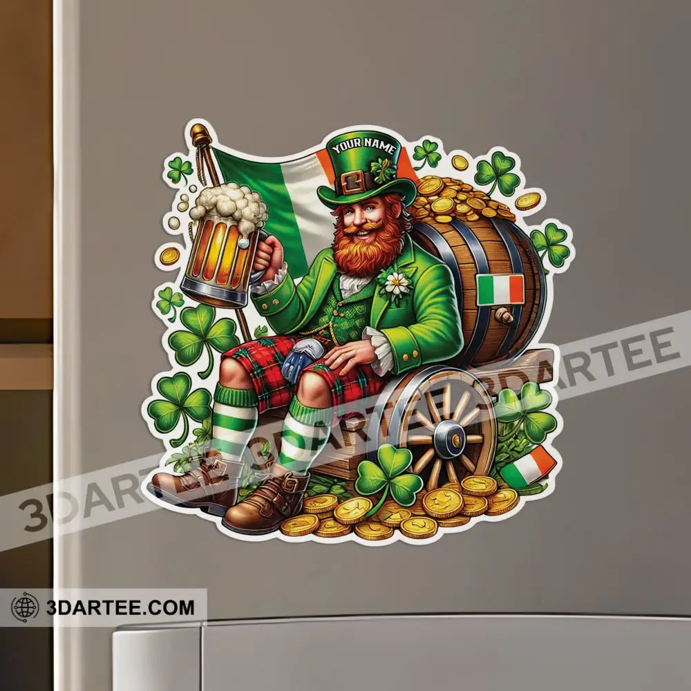 Beer Man Happy St Patrick’s Day Fridge Magnet - Personalized 3.54’’ / 1 Piece