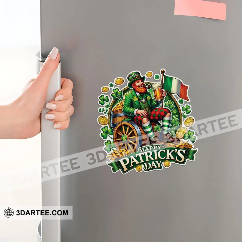 Beer Man Happy St Patrick’s Day Fridge Magnet - Personalized