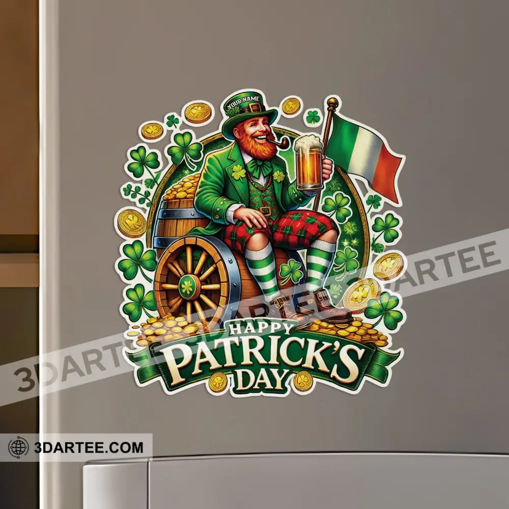 Beer Man Happy St Patrick’s Day Fridge Magnet - Personalized