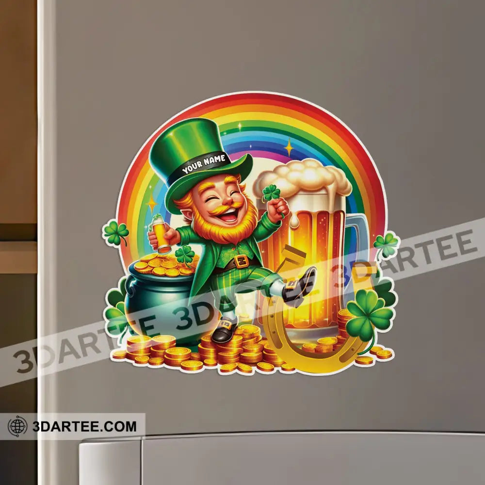 Beer Man St.patrick’s Day Fridge Magnet - Personalized 3.54’’ / 1 Piece