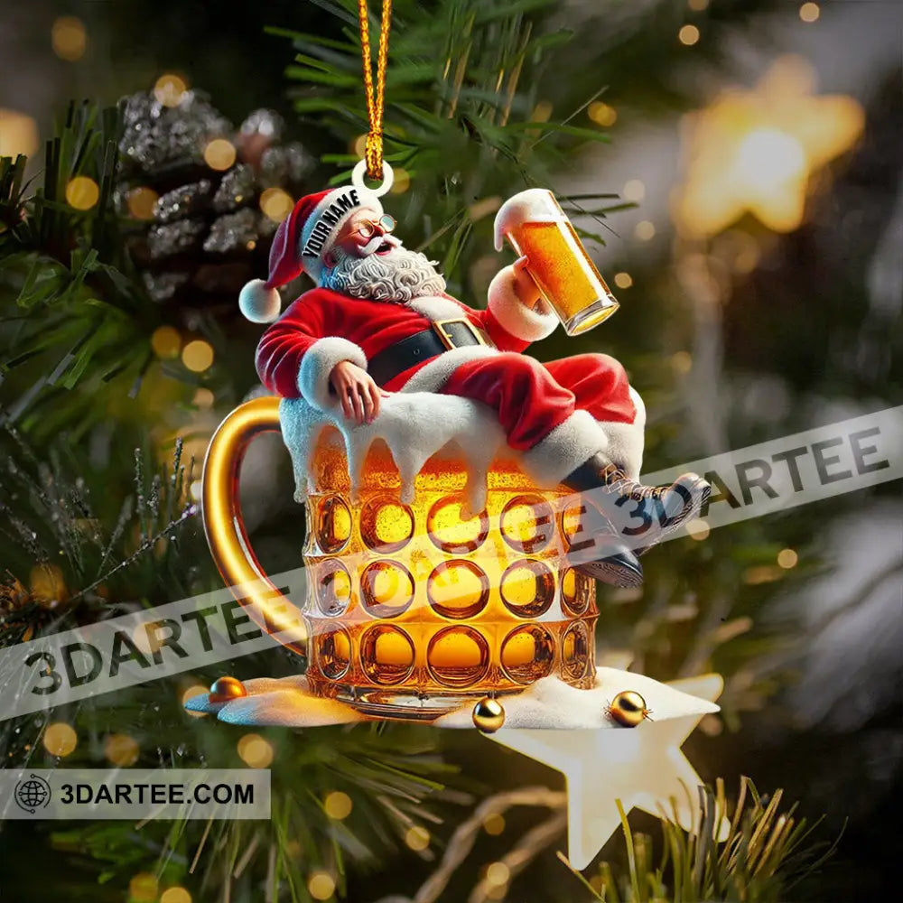 Beer Santa Home Decor Christmas Ornament Personalized Ornament Ornament
