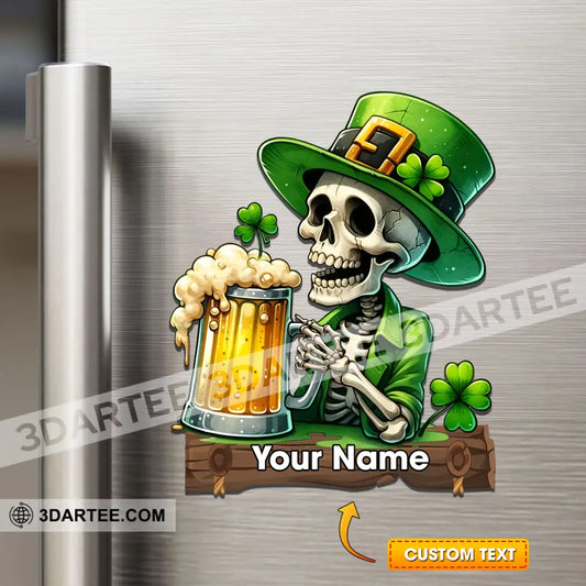 Beer Skull Patrick’s Day Fridge Magnet - Personalized 3.54’’ / 1 Piece