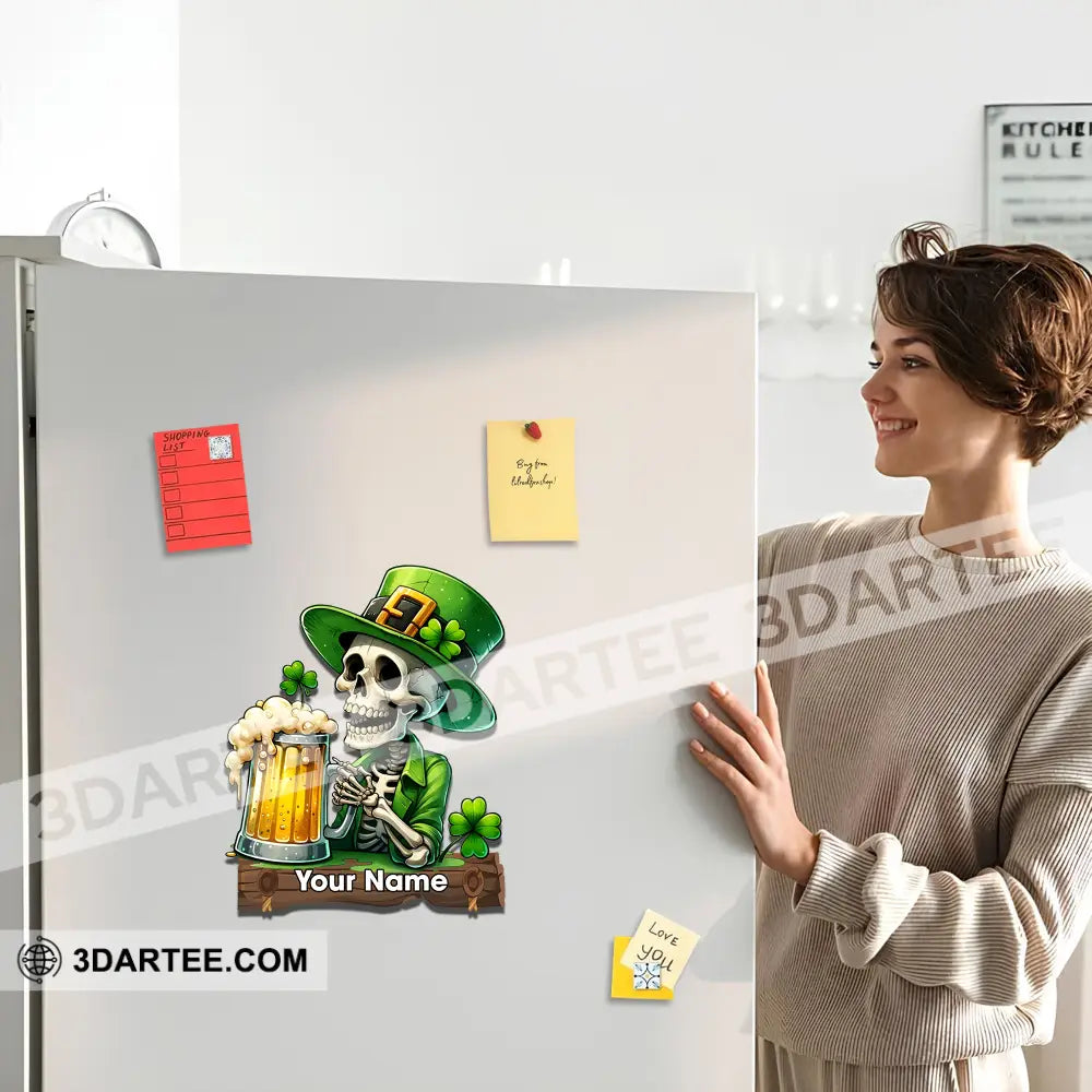 Beer Skull Patrick’s Day Fridge Magnet - Personalized