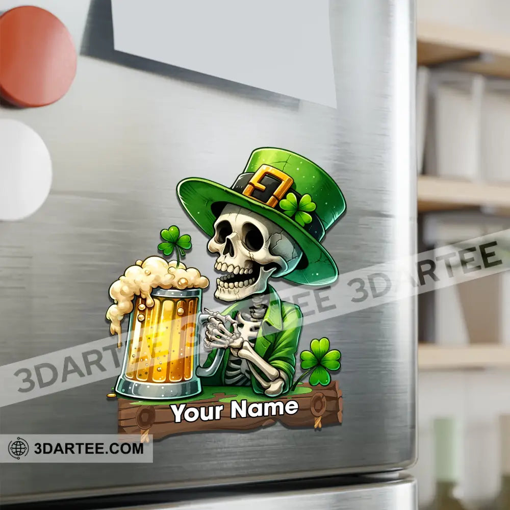 Beer Skull Patrick’s Day Fridge Magnet - Personalized