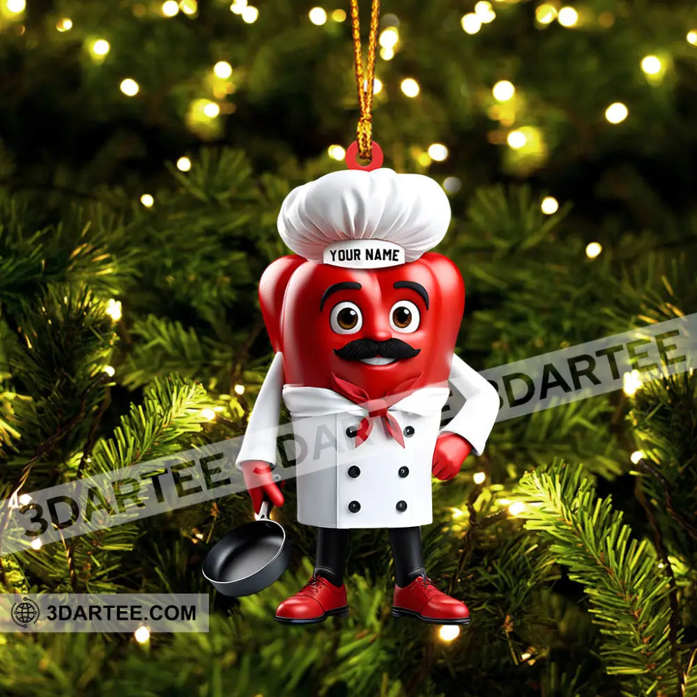 Bell Pepper Chef Decor Christmas Ornament Personalized Ornament Ornament