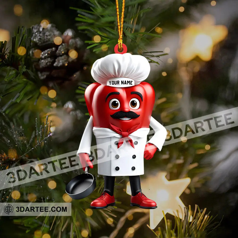 Bell Pepper Chef Decor Christmas Ornament Personalized Ornament Ornament